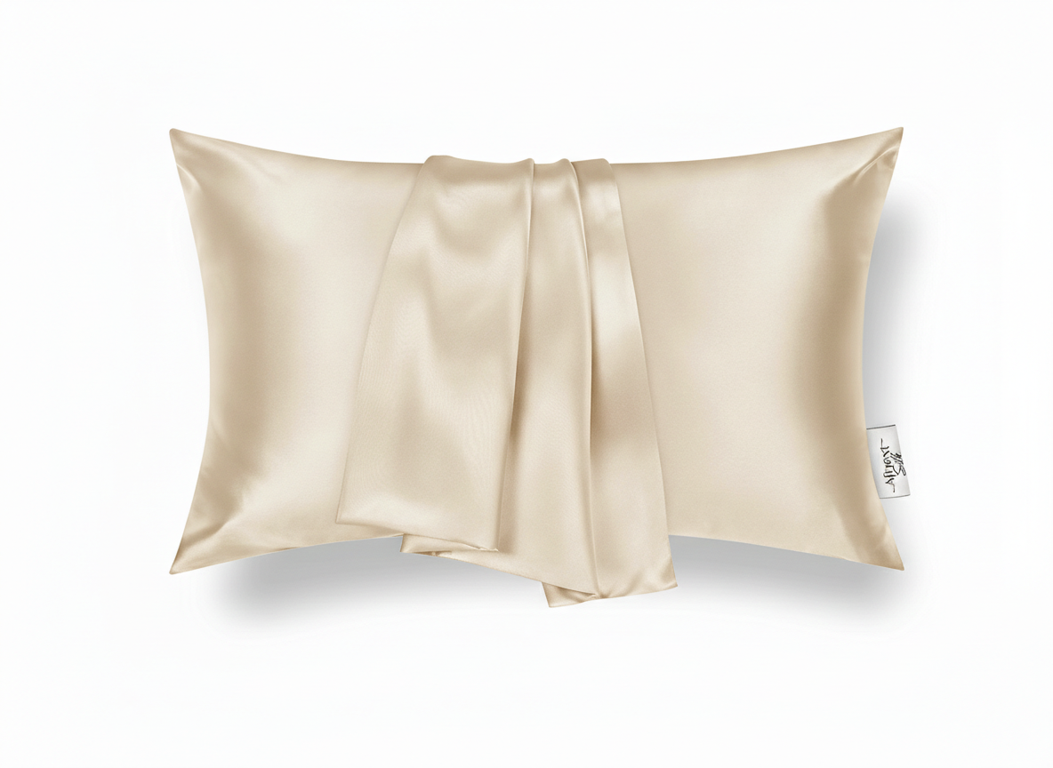 taie d‘Orreiler en Satin de soie 100% Cream