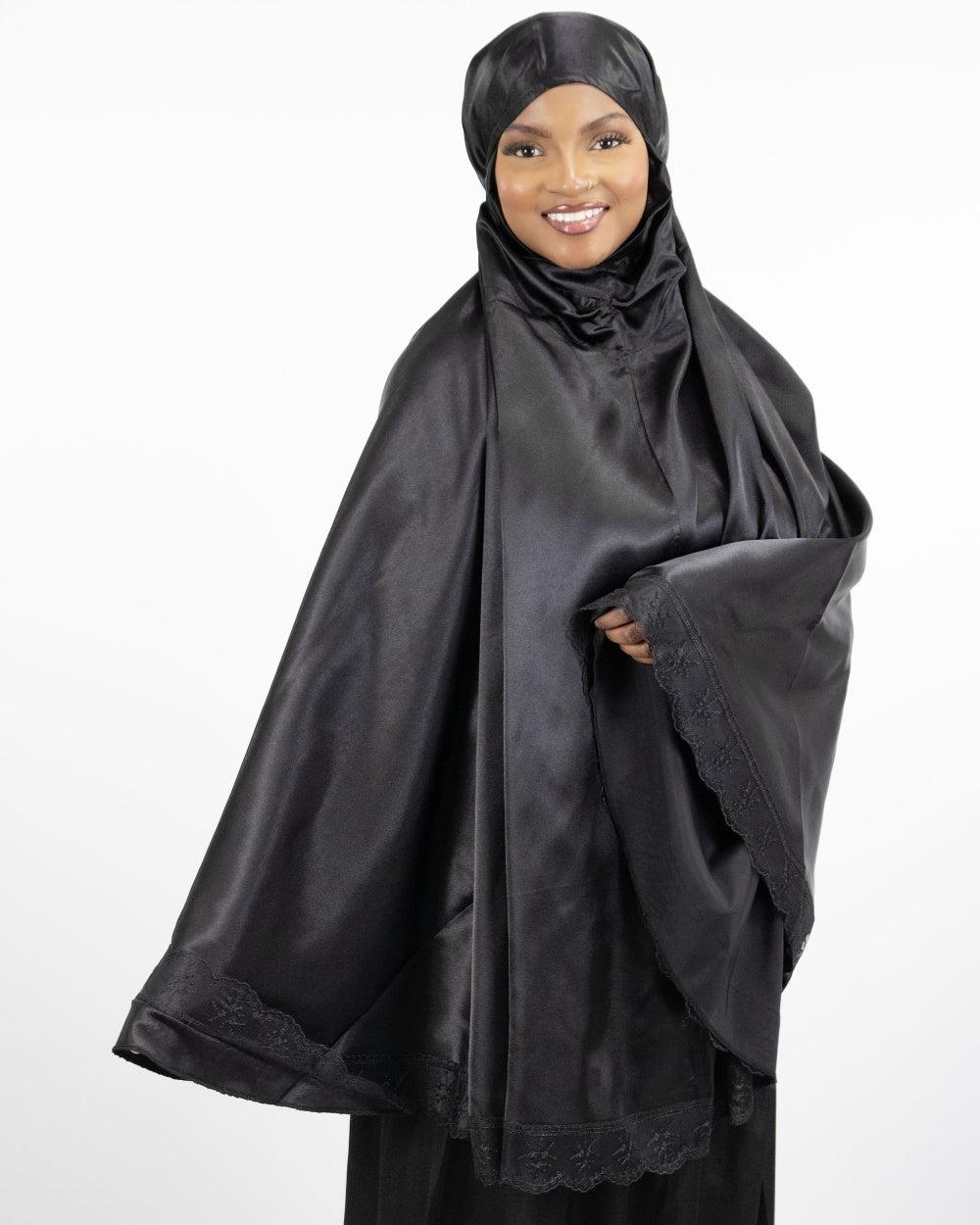 Ensemble de prière satin de soie Noir