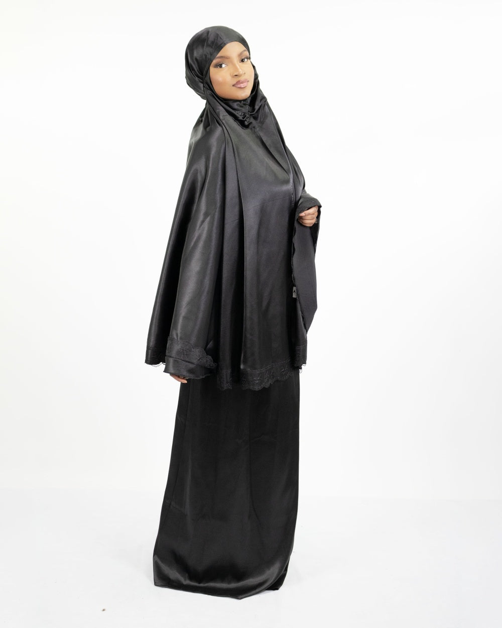 Ensemble de prière satin de soie Noir