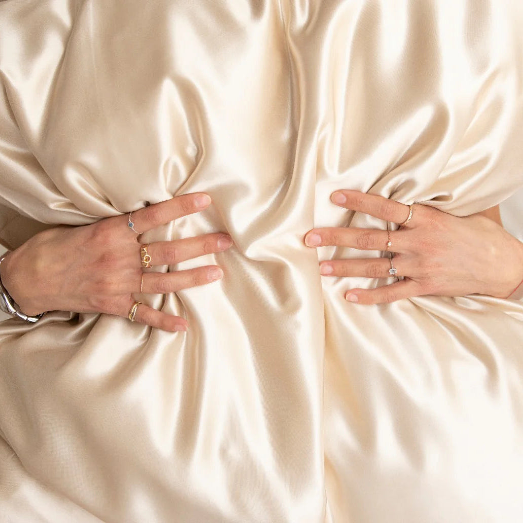 taie d‘Orreiler en Satin de soie 100% Cream